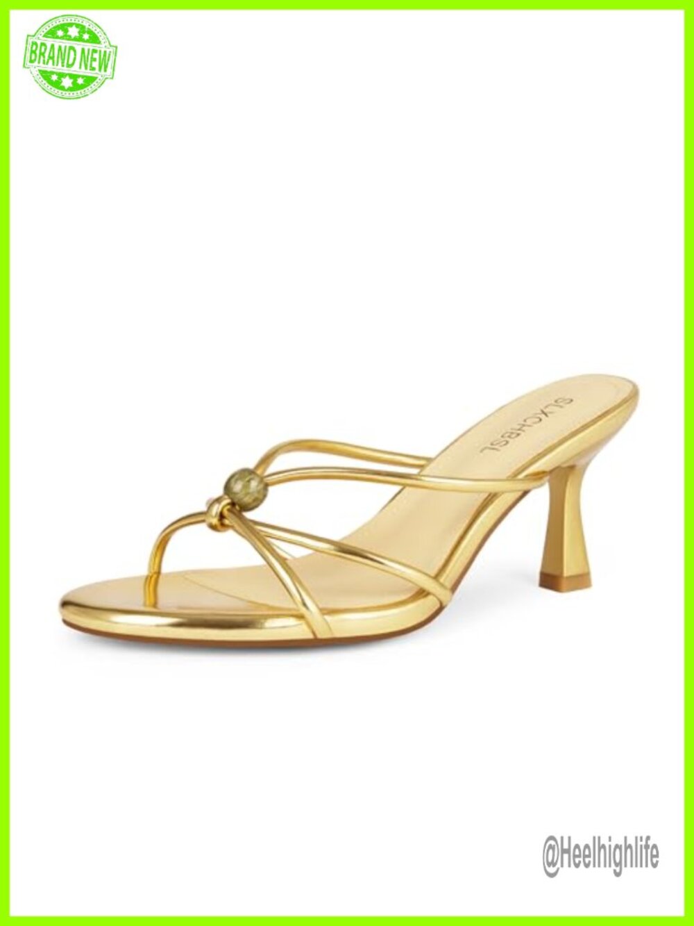 Beaded Slip On Kitten Heels Open Toe Low Heeled Sandals Faux Leather